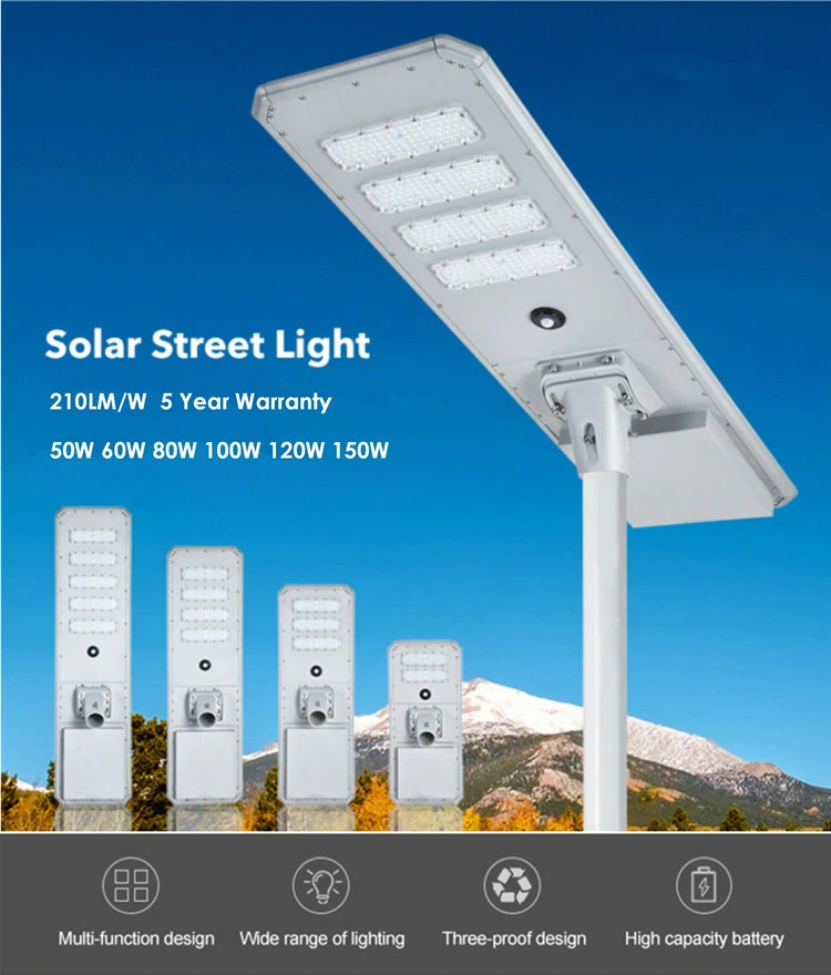 210lm/W LED Solar Street Luminaire 80W 100W 120W Tri-Proof Energy Saving LED Street Lamps