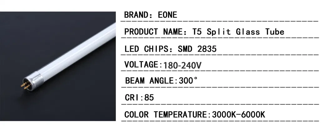 Factory Hot Sale AC Linear LED Glass T5 LED Tube