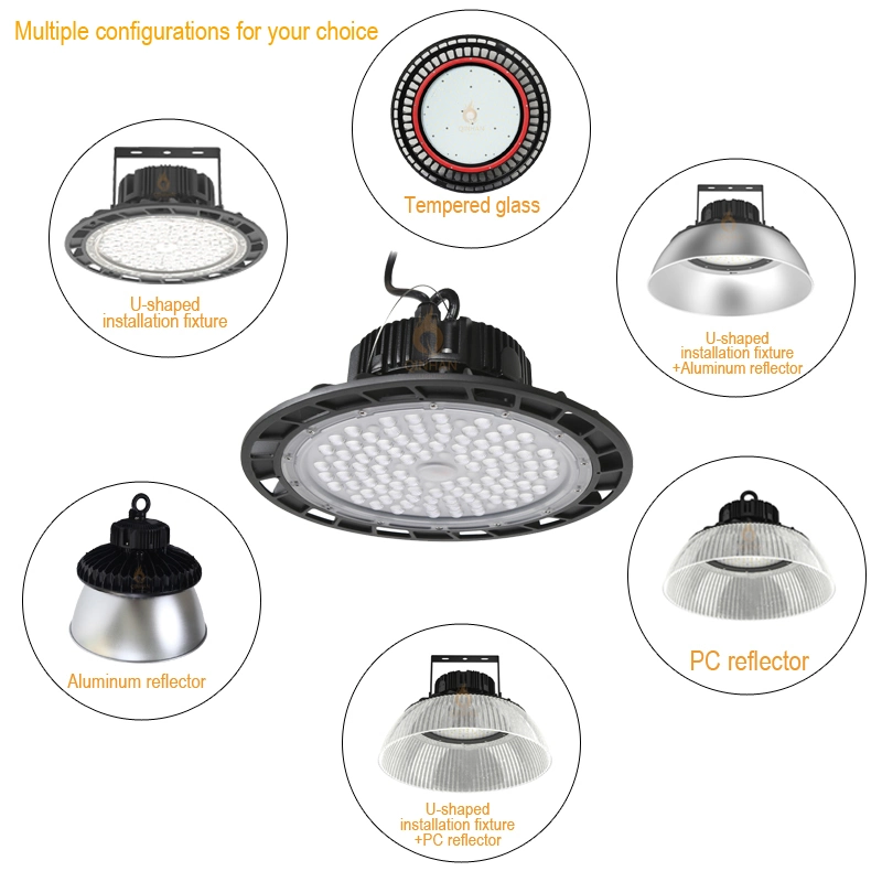 180lm/W Industrial Factory Light 200W Dimmable LED High Bay Lamp for Indoor Stadium Workshop Warehouse Shopping Mall Lighting